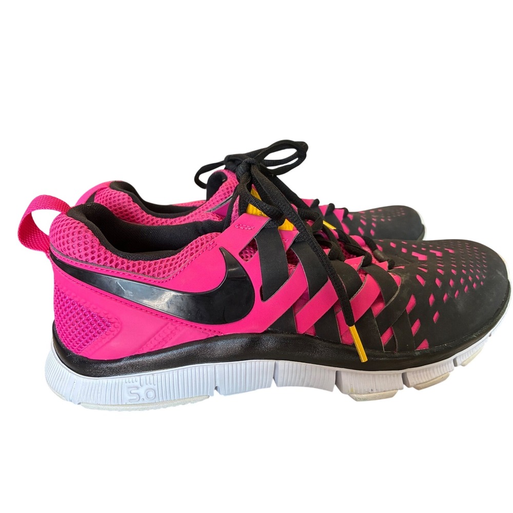 Nike Free 5.0 TR 3 Mens 9.5 Pink Black Excellent Woven Training Shoes 579805-607